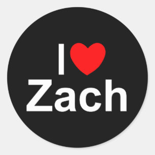I Liebe (Herz) Zach Runder Aufkleber