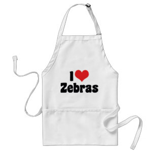 I Liebe Herz Zebras - Zebra Lover Schürze
