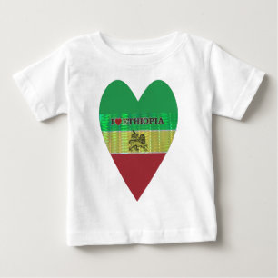I Liebe Herzäthiopien: Flag Art Motif Baby T-shirt