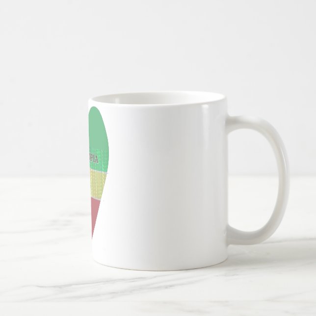 I Liebe Herzäthiopien: Flag Art Motif Kaffeetasse (Rechts)