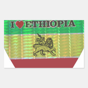 I Liebe Herzäthiopien: Flag Art Motif Rechteckiger Aufkleber