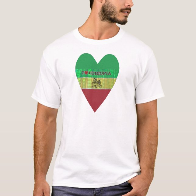 I Liebe Herzäthiopien: Flag Art Motif T-Shirt (Vorderseite)