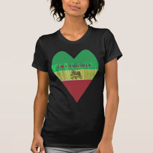 I Liebe Herzäthiopien: Flag Art Motif T-Shirt