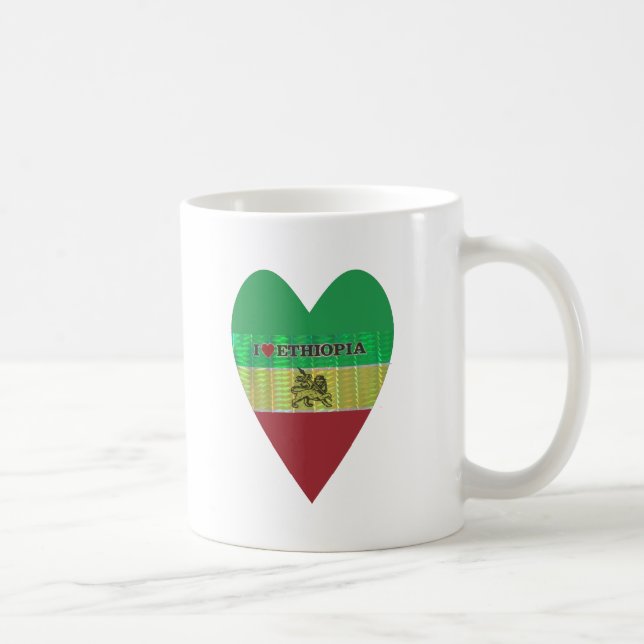 I Liebe Herzäthiopien: Flag Art Motif Tasse (Rechts)