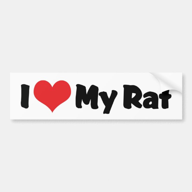 I Liebe Herzchen meine Ratte Autoaufkleber (Vorne)