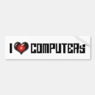 I Liebe Herzcomputer - Elektronik Lover Autoaufkleber