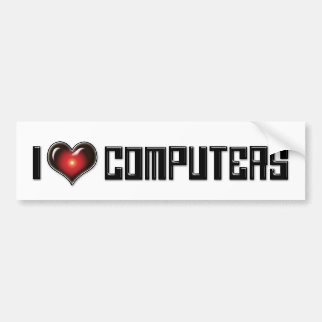 I Liebe Herzcomputer - Elektronik Lover Autoaufkleber (Vorne)