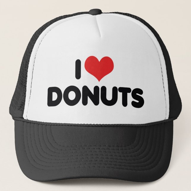 I Liebe HerzDonuts - Donut Snack Food Zucker Lover Truckerkappe (Vorderseite)