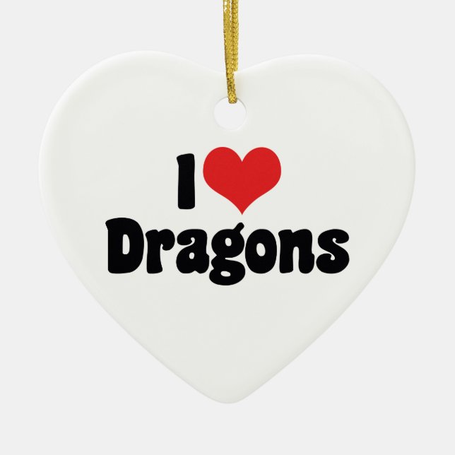 I Liebe Herzdrachen Keramik Ornament (Vorne)