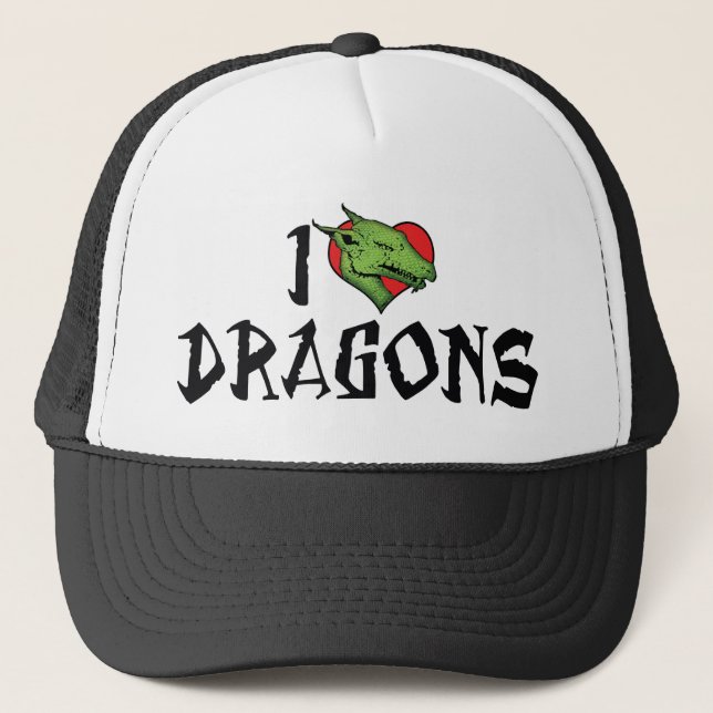 I Liebe Herzdrachen Truckerkappe (Vorderseite)