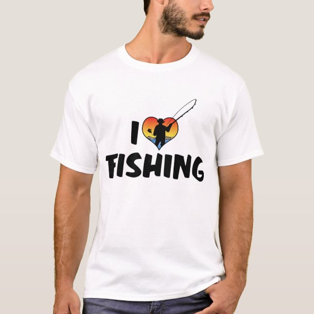 I Liebe Herzenfischen T-Shirt (Vorderseite)