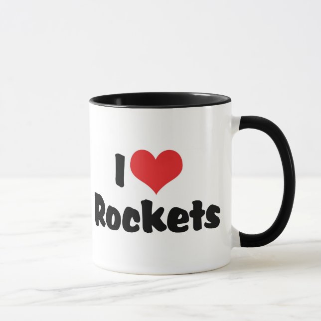 I Liebe Herzerrockets - Weltraumforschung Tasse (Rechts)