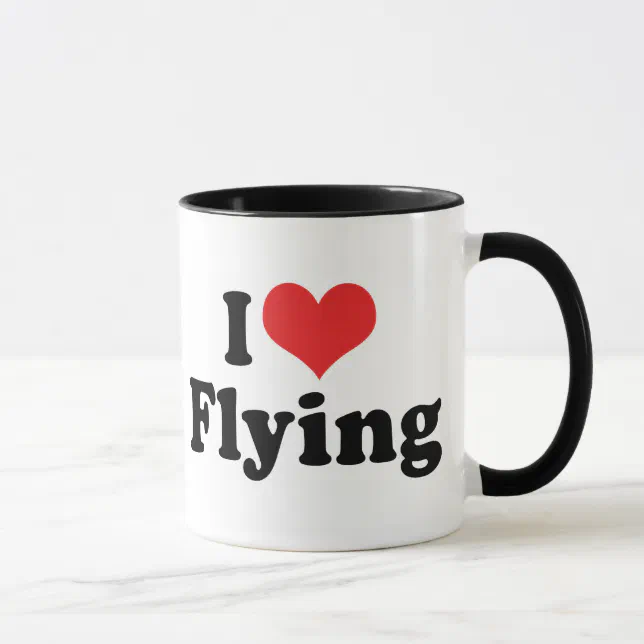 I Liebe Herzfliegen - Flugzeug im Hintergrund Tasse