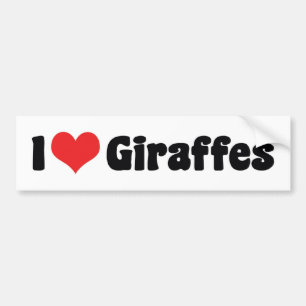 I Liebe Herzgiraffen - Giraffe Lover Autoaufkleber