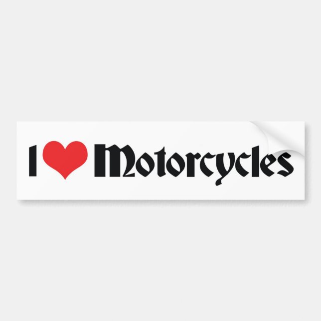I Liebe Herzkrafträder Autoaufkleber (Vorne)