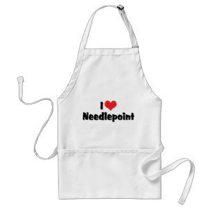 I Liebe Herzneedlepoint Schürze