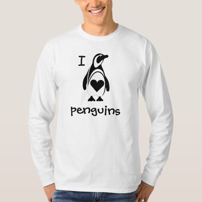 I Liebe Herzpinguine T-Shirt (Vorderseite)