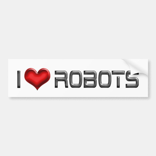 I Liebe Herzroboter - Robotik Lover Autoaufkleber (Vorne)