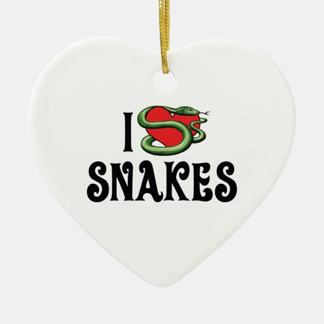 I Liebe Herzschlangen Keramik Ornament (Vorne)
