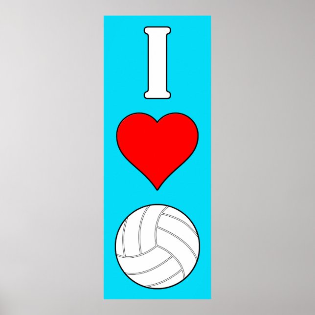 I Liebe/Herzvolleyball jedes farbige vertikale Pos Poster (Vorne)