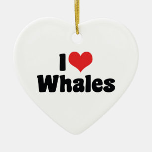 I Liebe Herzwale - Whale Lover Keramikornament