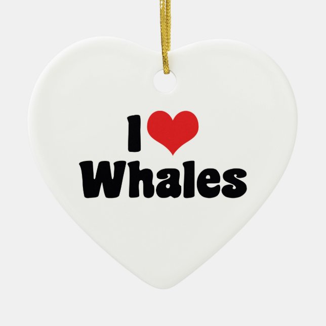 I Liebe Herzwale - Whale Lover Keramikornament (Vorne)