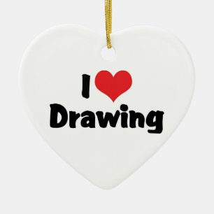 I Liebe HerzZeichn - Künstler & Illustrator Keramikornament