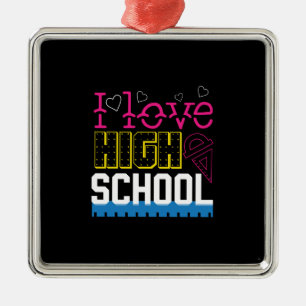 I Liebe High School Ornament Aus Metall