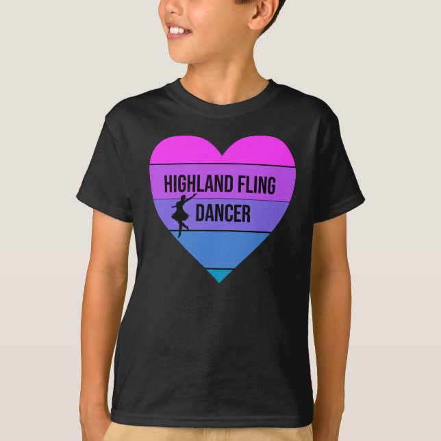I Liebe Highland Fling Dancer Scottish Dance T-Shirt (Vorderseite)