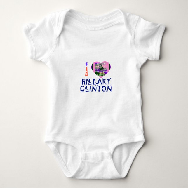 I Liebe Hillary Clinton für US-Präsident Heart Baby Strampler (Vorderseite)