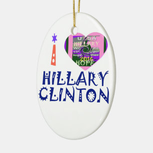 I Liebe Hillary Clinton für US-Präsident Heart Keramik Ornament