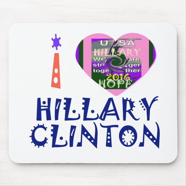 I Liebe Hillary Clinton für US-Präsident Heart Mousepad (Vorne)