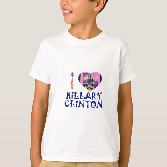 I Liebe Hillary Clinton für US-Präsident Heart T-Shirt (Vorderseite)