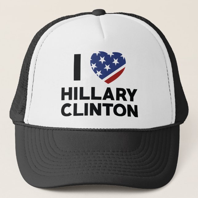 I Liebe Hillary Clinton Truckerkappe (Vorderseite)