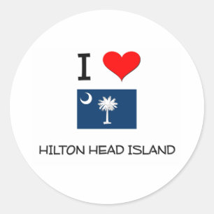 I Liebe Hilton Head Island South Carolina Runder Aufkleber