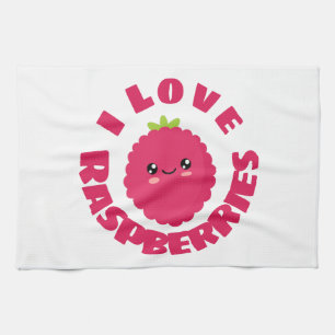 I Liebe Himbeeren Geschirrtuch