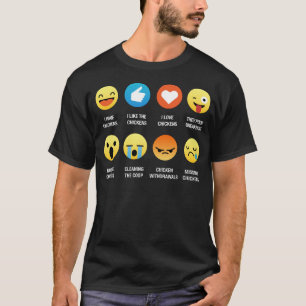 I Liebe-Hinterhof-Hühner Emoji Emoticon-T-Shirt T-Shirt