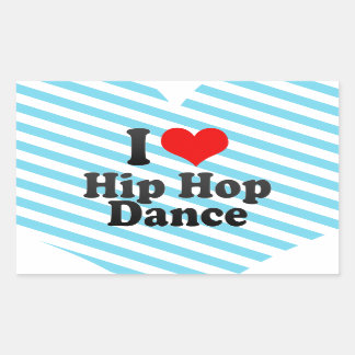I Liebe Hip Hop Dance Rechteckiger Aufkleber
