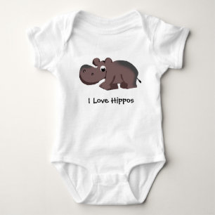 I Liebe Hippos Baby Strampler