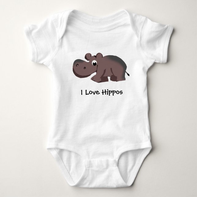 I Liebe Hippos Baby Strampler (Vorderseite)