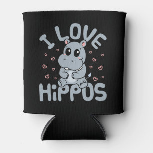 I Liebe Hippos Niedlich Hippopotamus Lover Dosenkühler