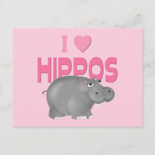 I Liebe Hippos Postkarte
