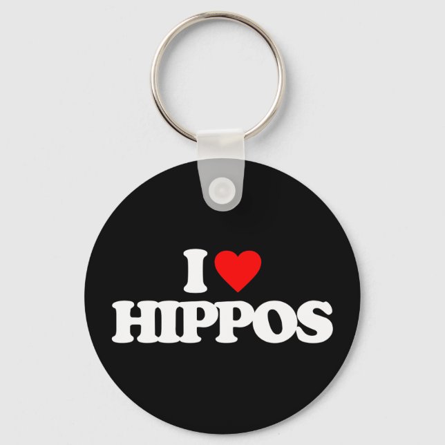 I LIEBE HIPPOS SCHLÜSSELANHÄNGER (Vorderseite)