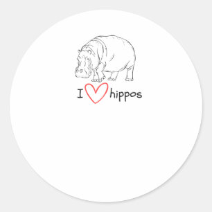 I Liebe Hippos - Wild Life S Aufkleber