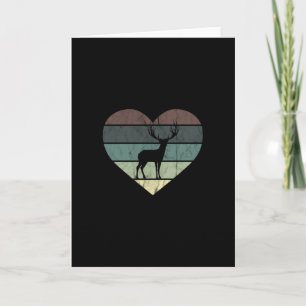 I Liebe Hirsch Retro Herz für Jäger Karte