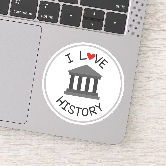 I Liebe History School Die Cut Sticker Decal (Detail)