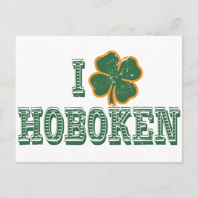 I Liebe Hoboken - St. Patrick's Day Postkarte (Vorderseite)