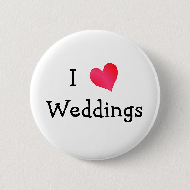 I Liebe Hochzeiten Button (Vorderseite)