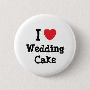 I Liebe Hochzeitskuchen T - Shirt Button
