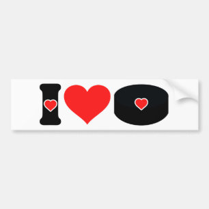 I Liebe Hockey Autoaufkleber
